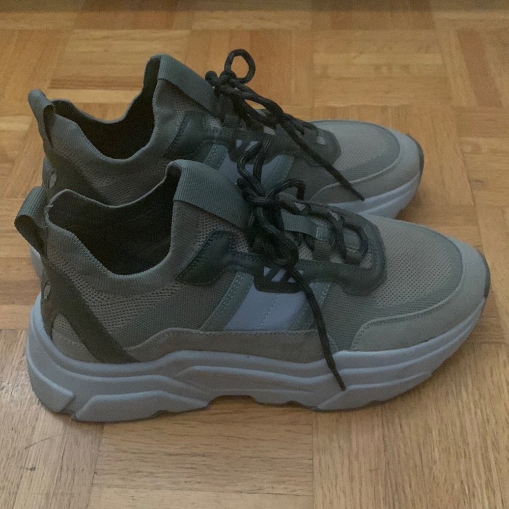 H&M Olive Green Chunky Platform Sneakers